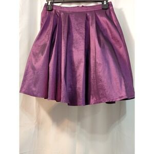 Y2K Mini Skirt 5/6 ‎ Purple Satin Metallic Tulle Fairycore Whimsigoth Holiday